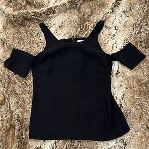 Elizabeth and James Shoulder Cutout Short Sleeve Blouse